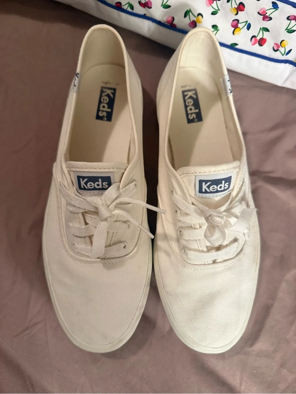 Keds Canvas Low-Top Sneakers in Off-White
